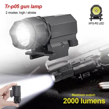 

2000 Lumens Gun Light LED Tactical Flashlight 2-Mode For 20mm Weaver/Picatinny Rail Mini For Glock Pistol Handgun Weapon Light