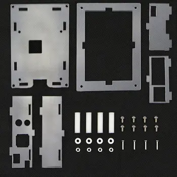 

For Raspberry Pi 4 Model B Acrylic Case Transparent Shell for 3.5inch HDMI Touch Screen Display Enclosure