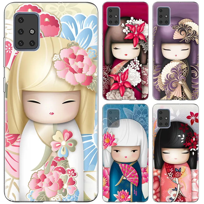 Милый японский чехол для куклы Kokeshi Samsung S11E S11 Plus A10S A20S A30S A50S A70S A51 A71 M30S M40S Note 10 Lite A90