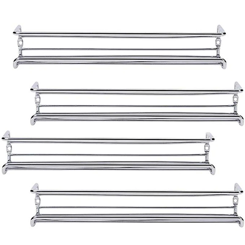 

4 Pcs Wall-Mount Cabinet Door Spice Racks Single Tier Hanging Spice Organizers Racks for Pantry Kitchen Wall Cupboard Over Stove