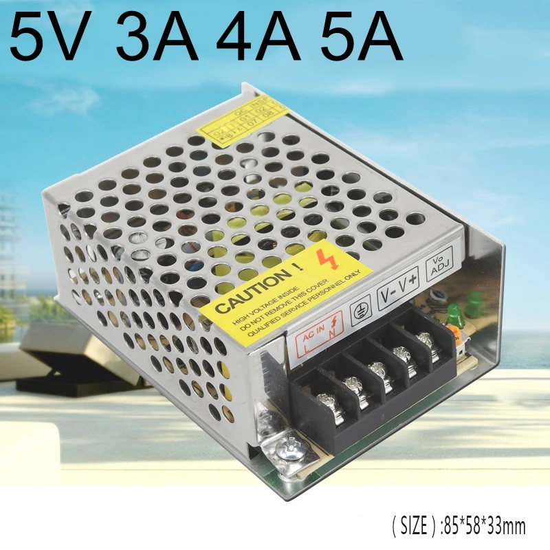 DC 5V 3A 4A 5A Регулируемый импульсный источник питания 15W 20W 25W AC SMPS вход AC110V 220V