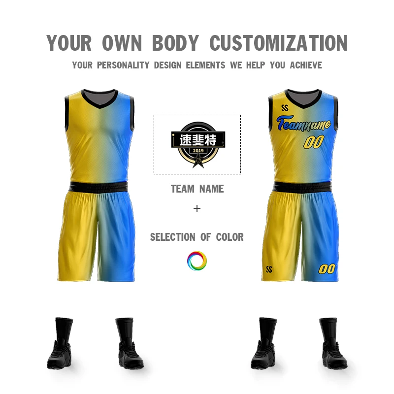 Custom Unique Basketball Jersey Set Creative Basketball Shirt Vest And Shorts Suit Game Training Basketball Uniform for Men/Kids