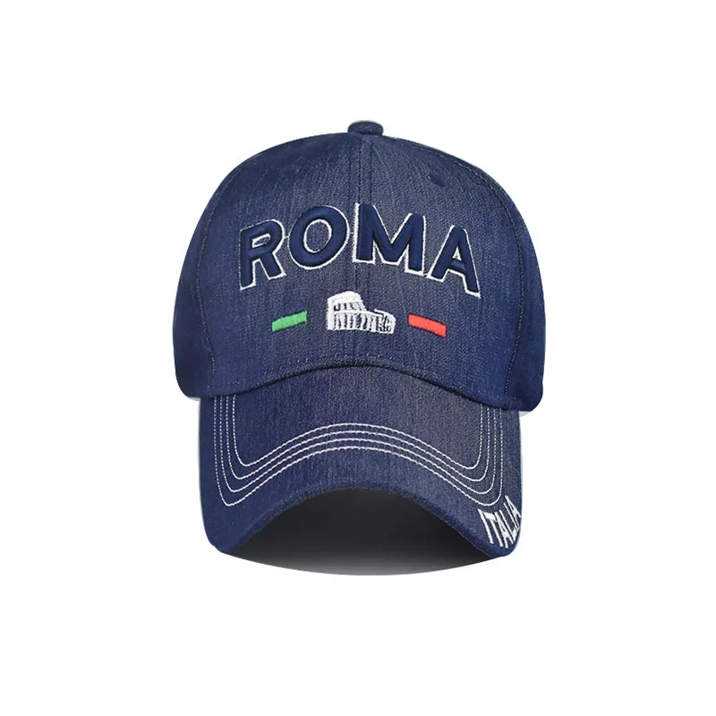 Baseball Cap Sun hat Italy Roma Letter Embroidery Leisure Fashion