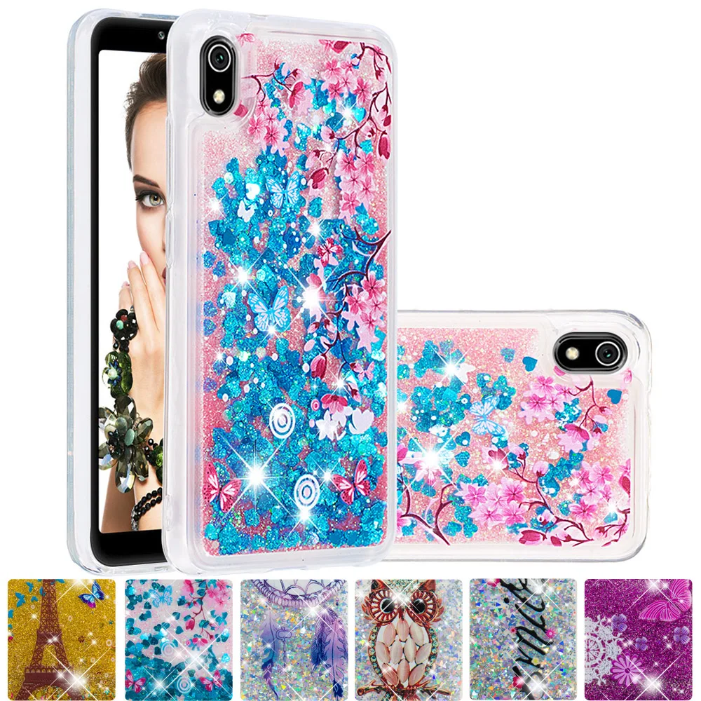 

For Xiaomi Redmi 7A Cute Cover for Xiaomi Mi 9T Pro Bling Glitter Dynamic Liquid Case Xaomi Xiomi Red Mi 7 A 9 T Mi9T Redmi7A