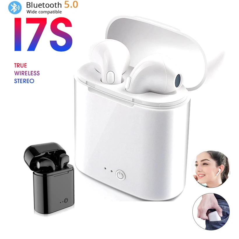 

i7s Tws Bluetooth 5.0 Earphones Mini Wireless Earbuds Handsfree Headset with Charging Box For iPhone huawei Xiaomi Smartphone