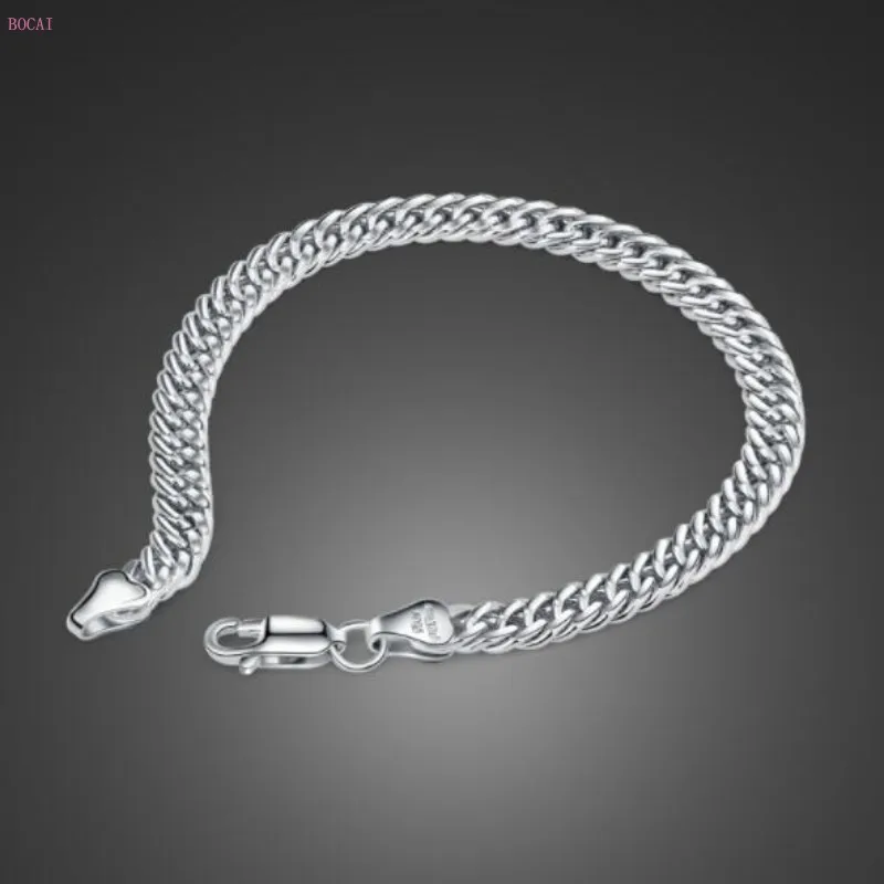 Браслет из стерлингового серебра S925 пробы, крутой модный браслет на цепочке, ювелирные изделия, классический браслет для дикого Джокера