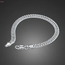 Браслет из стерлингового серебра S925 пробы, крутой модный браслет на цепочке, ювелирные изделия, классический браслет для дикого Джокера