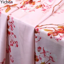 Эластичная атласная ткань из натурального шелка с принтом, шелковая рубашка Чонсам из натурального шелка