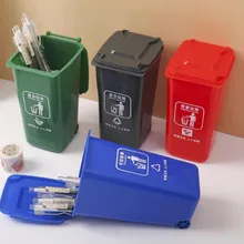 

Creative Mini Waste Bins Pen Holders Multifunctional Desktop Pen Holder Storage Box Trash Can Pen Holder For Office Stationery