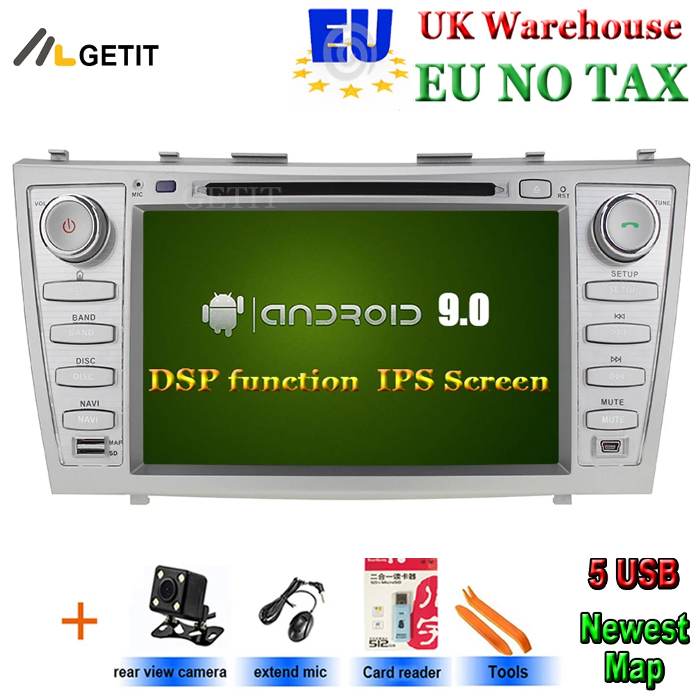 Android 9 автомобильный dvd-плеер стерео для Toyota Camry 2007 2008 2009 2010 с радио WiFi Bluetooth gps
