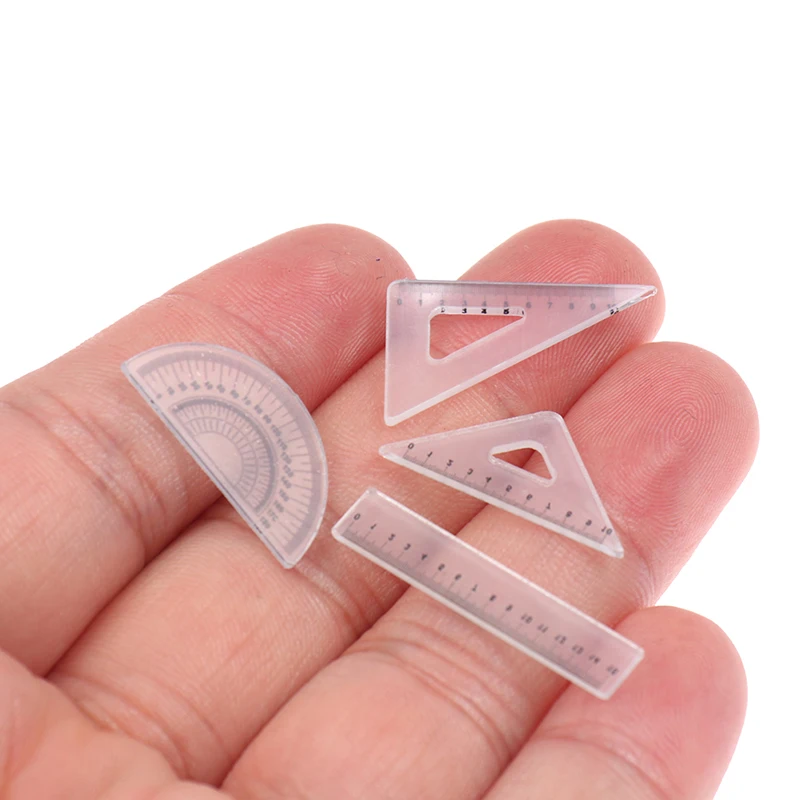 1:12 Dollhouse Miniature Cute Creative Cutting Mat Ruler Pencil Pen Holder Set Doll Home Decoration Kids Toys Gift 3