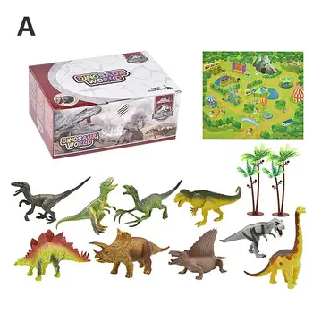 

Dinosaur Toys Set Realistic Dinosaur Figures Activity Play Mat Trees Set Educational Toys For Children Birthday Gift Scene Model