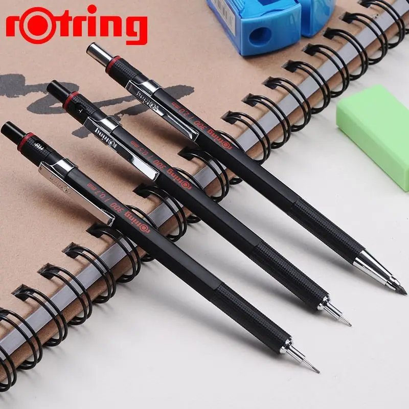 Rotring 300  Mechanical Pencils 0.5/0.7/2.0mm Black Metal Holder Mecanical Pencil School Supplies Design Drawing Pencils