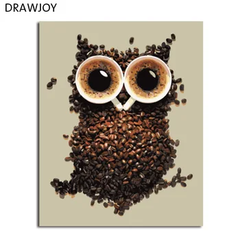 

DRAWJOY Framed Picture Painting & Calligraphy Of Loely Animals DIY Painting By Numbers Coloring By Numbers