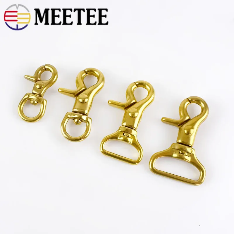 

Meetee 2pcs 10/11/20/25mm Metal Brass Hook Buckle Bag Clasps Lobster Swivel Trigger Clips Dog Snap Buckles DIY Accessories AP528
