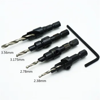 

4pcs Hex Handle Woodworking Hole Countersunk Head Drill Countersunk Head Wood Taper Sink Hole Drilling Woodworking Craft Cone
