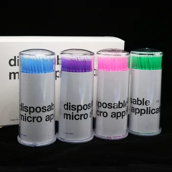 

100 disposable MicroBrush eyelash extension single eyelash removal swab microbrushes for permanent makeup Microblading
