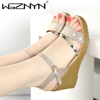 

Women's Sandals 2020 Summer Thick Bottom Wedge Heel Shoes Women Casual High Heels Open Toe Thick Bottom Shoes zapatos de mujer
