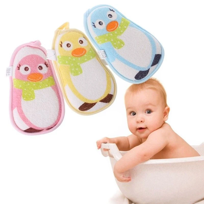 Детские аксессуары для полотенец маленький пингвин младенческий смеситель для душа для ванной щетки Губка хлопок потертый мытье тела Детские щетки для ванной