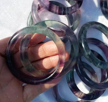

Beautiful Natural Fluorite Crystal Quartz Bangle Women Fine Jewelry