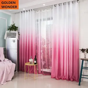 

Modern Color Curtains For Living Room Bedroom Decorative Curtains Printing Roseo Beautiful Red Tulle Home Custom Made