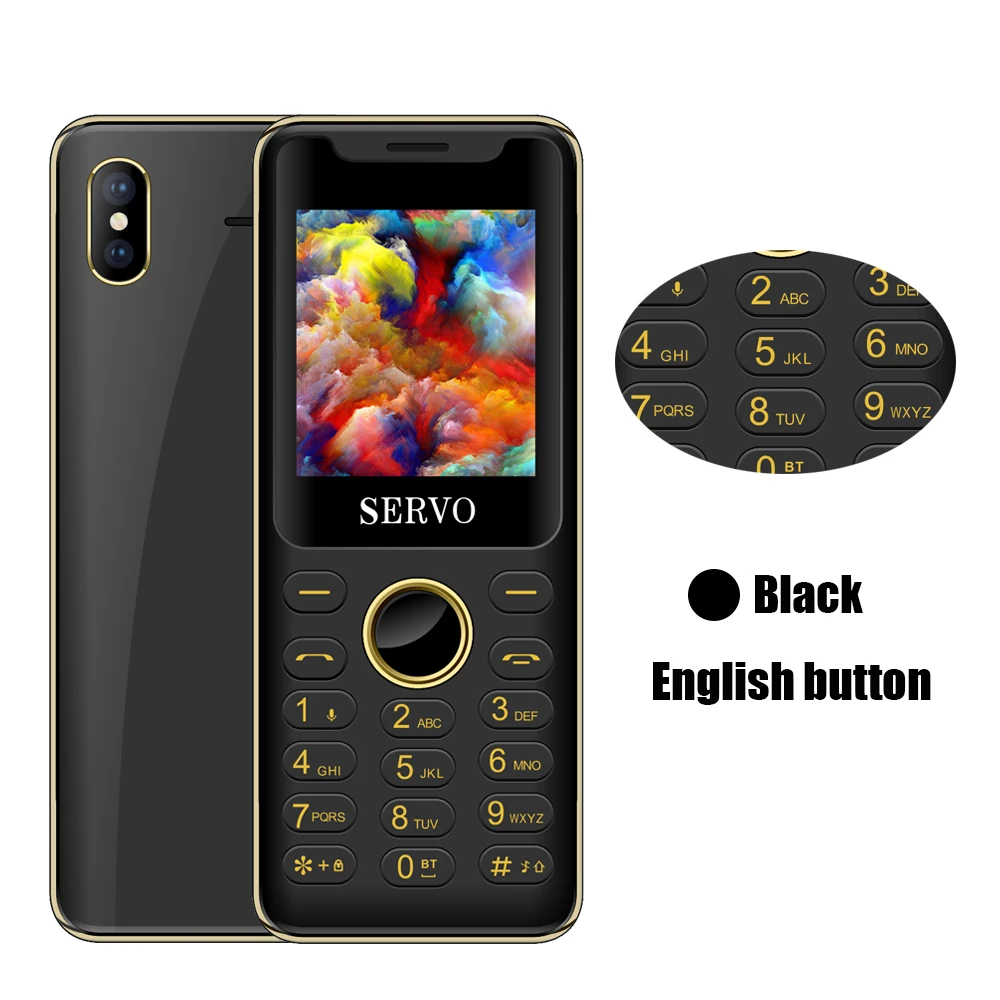 Black English button SERVOM26 1," мини мобильный телефон Bluetooth Dialer one key recorder magic voice cellular GPRS самый маленький мобильный телефон русский язык - Цвет: Black English button