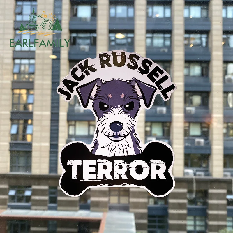EARLFAMILY 13cm For Jack Russell Terrier Dog Personality Car Stickers Fashion Decal DIY Occlusion Scratch Decals Decoration
