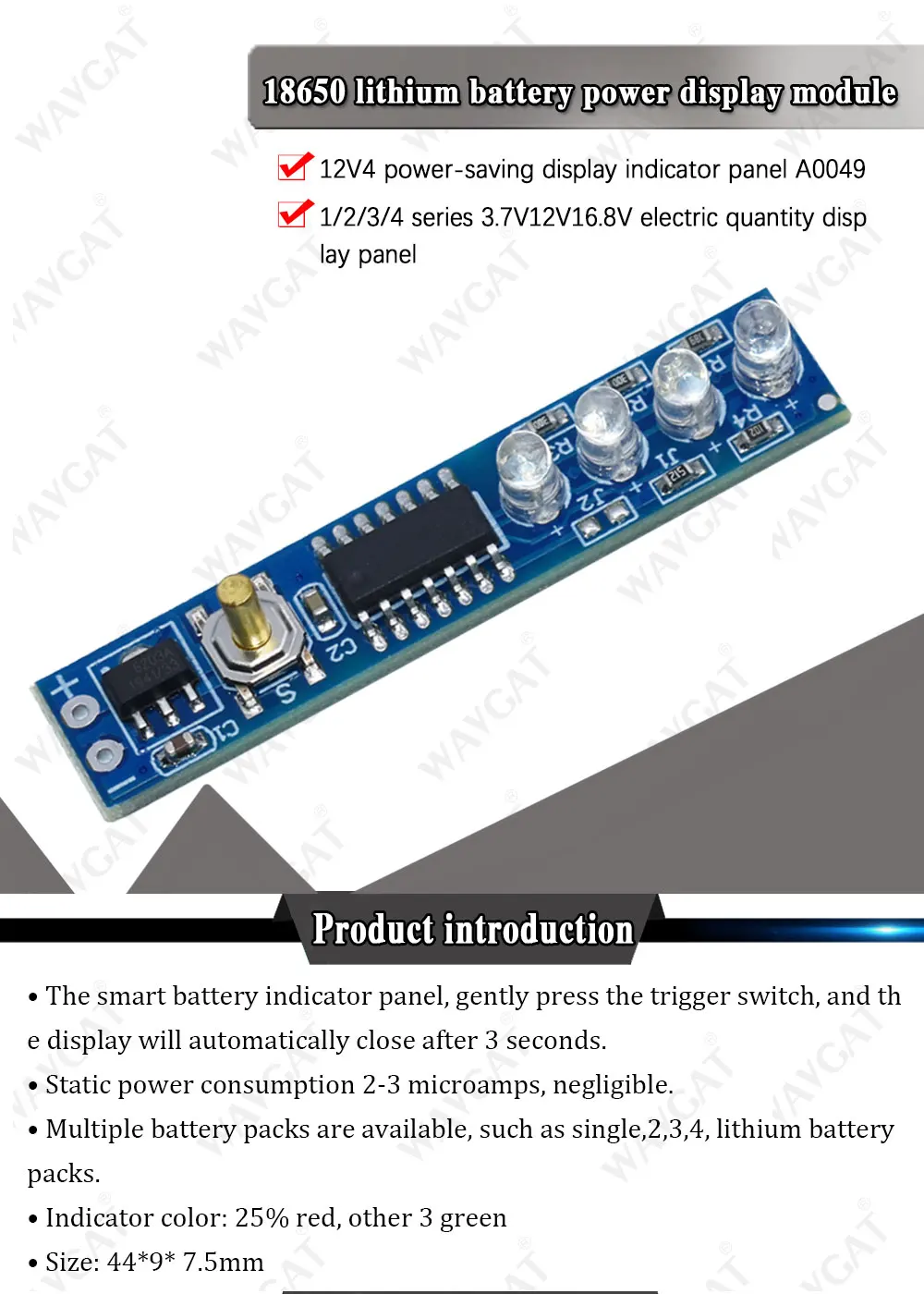 1 s 2 s 3 s 4 s Lithium-Batterie-Kapazitätsanzeige LED-Anzeigetafel Panel Tester