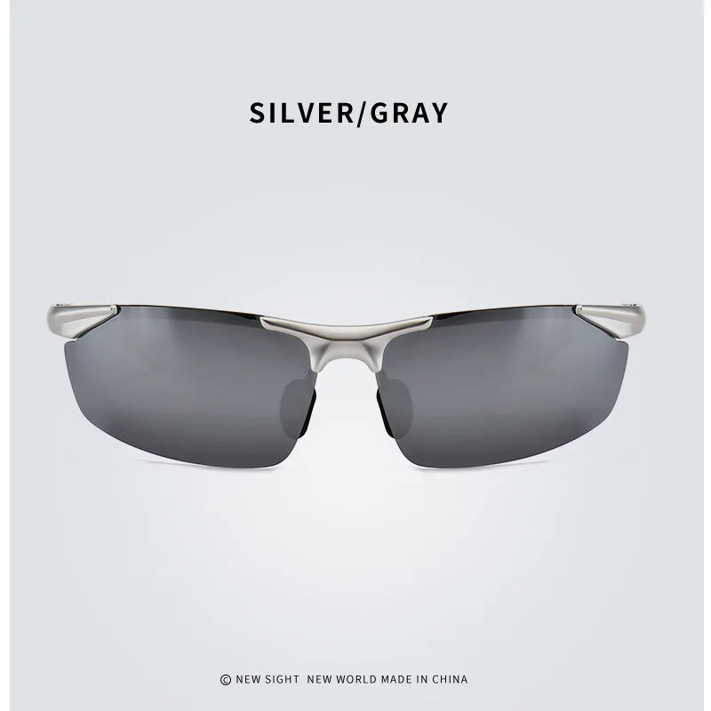 Поляризационные солнцезащитные очки, мужские очки для вождения, UV400, роскошные, фирменный дизайн, Mercede, алюминий, магний, полуоправы, солнцезащитные очки, 8585