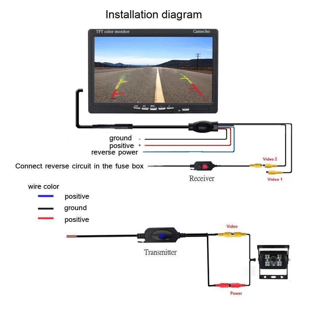 Camecho 7 ''HD TFT ЖК-экран Беспроводная Автомобильная камера заднего вида монитор подголовник Автомобильный монитор для грузовика ВАН КАРАВАН трейлеры Кемперы