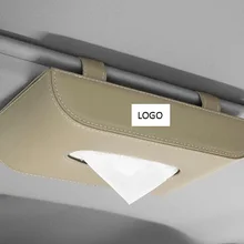 Бежевый кожаный автомобильный солнцезащитный козырек тканевая коробка автоматический насос держатель кассеты съемная коробка для бумажных салфеток Органайзер Подходит для BMW