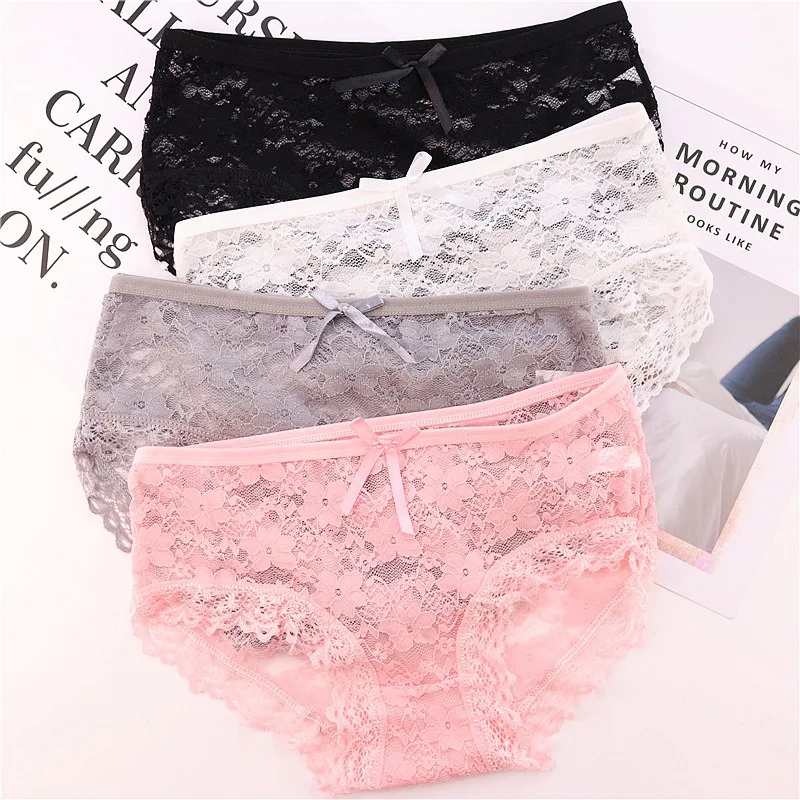 Fashion High Quality Women Panties Transparent Underwear Women Lace Soft Briefs Sexy Lingerie