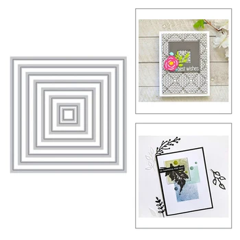 

2020 New Square Frame Layered Nesting Metal Cutting Dies Craft For Scrapbooking Greeting Card Paper Photo Album Making no stamps