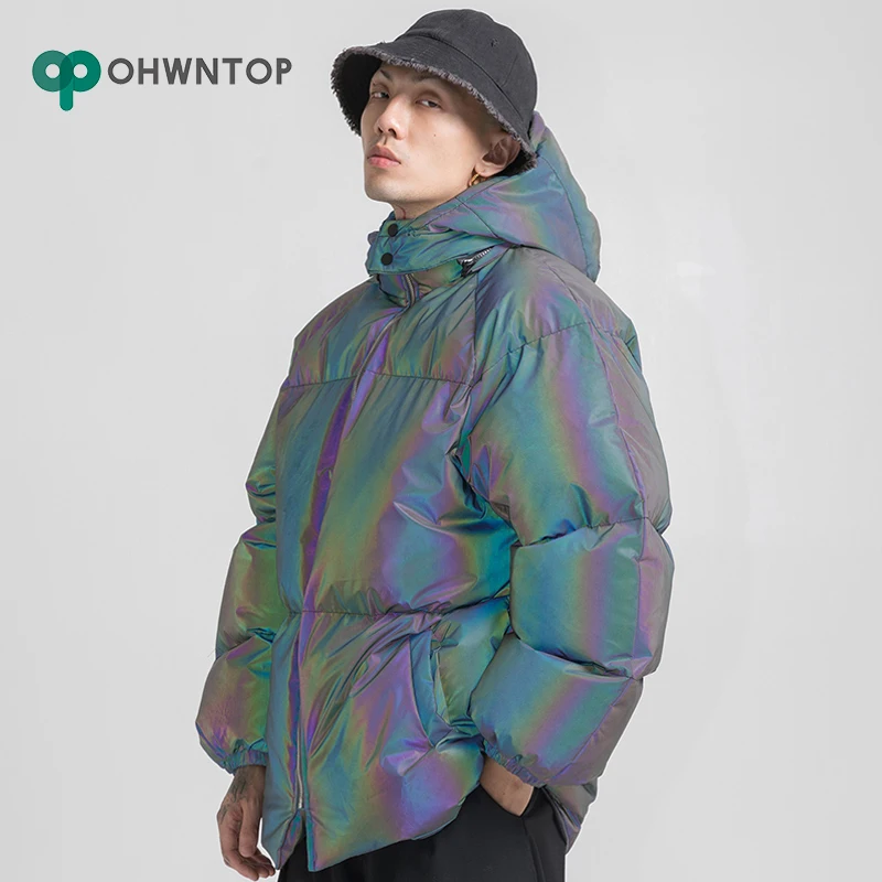 

3M Full Reflective Jacket 2019 Men/Women Hip Hop Winter Thick Parkas Windbreaker Streetwear Warm Jackets Harajuku Coat Outwear