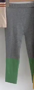 Зимние шерстяные вязаные лоскутные леггинсы для маленьких девочек г. Детские теплые 4 цвета с буквенным принтом - Цвет: gray green
