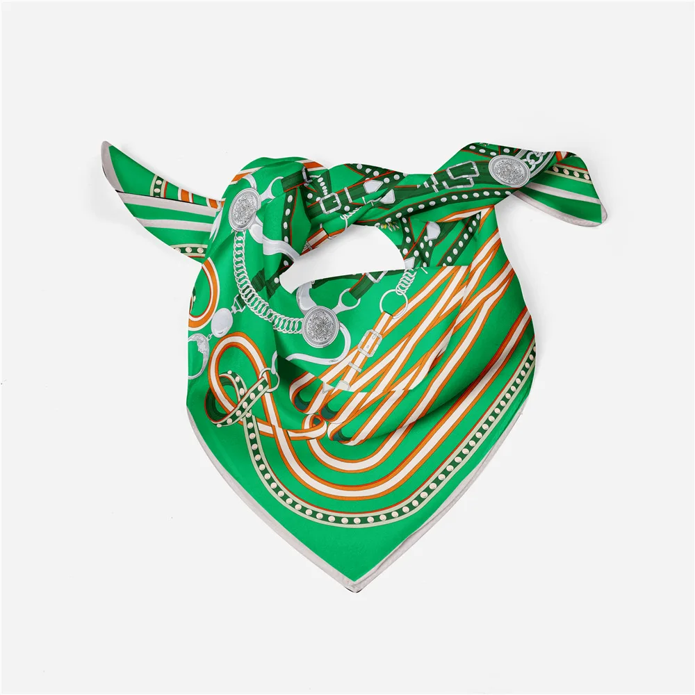 53cm Pferdes eil druck Modemarke quadratischer Schal 2024 Design Seide Frauen Schal Bandana Luxus Stirnband Hijab Halstuch – Detail 10