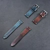 2022 New Oil Wax Leather Watch Accessories 20mm 22mm Vintage Watch Strap Black Blue Brown 6 Colors Available Handmade Watchband ► Photo 2/6