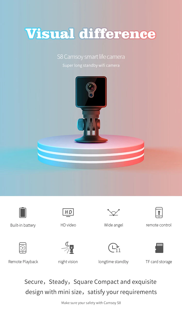 S8 беспроводное интеллектуальное устройство наблюдения Удаленная Сетевая камера WiFi камера продукт Горячая