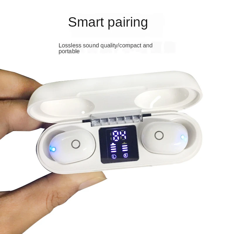 New private model TWS Bluetooth headset large capacity power display LED digital display 5 0 wireless sports Bluetooth headset