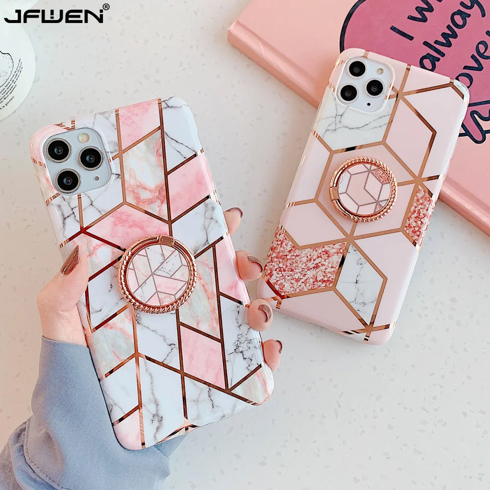 Good Value Finger-Ring-Holder Case-Cover Phone-Case Marble Silicone 12 Mini Xs Max for 11 Pro 8/7-X-Xr xXK37wKV9