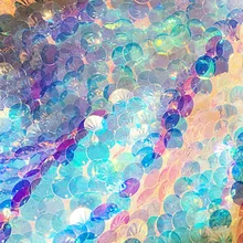 Розовый блеск в форме ракушки рыбья чешуя блестками ткань свадебное платье ткань ребенок синий и волшебный цвет