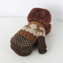 Г. Зимние перчатки для детей, теплые рождественские перчатки с оленем для маленьких мальчиков и девочек, ветрозащитные вязаные перчатки с длинными пальцами, gits hiver enfant# A10