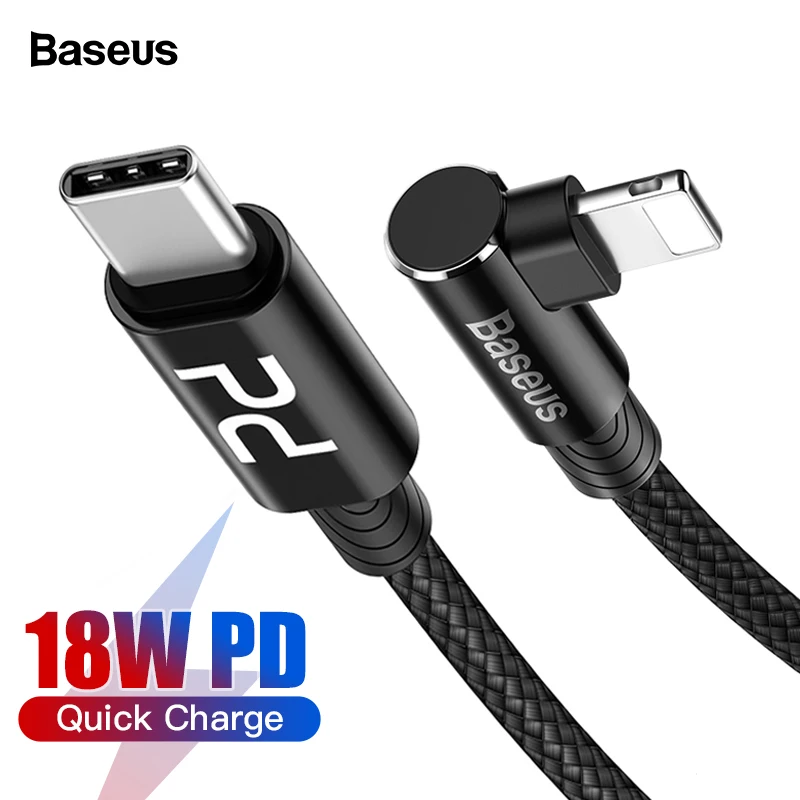 Baseus 18W PD USB Typ C zu Für Blitz Kabel Für iPhone 11 Pro Max XS Max XR X 8 Plus Schnelle Lade L