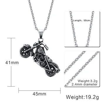 

FXM DE28 stainless steel necklace hot sell gold color top quality single women 41mm Motorcycle gift women jewelry
