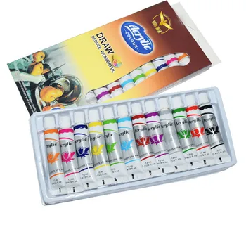

#H45 12 ML 12 Color Professional Acrylic Paints Set Wall Painting Hand Painted Textile Paint Art Supplies