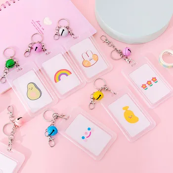

Creative Korea Flowers & Fruits& Rainbow Card Holder Women Cover Bag Kids Bus Name ID School Job Id Card HolderWith keychain