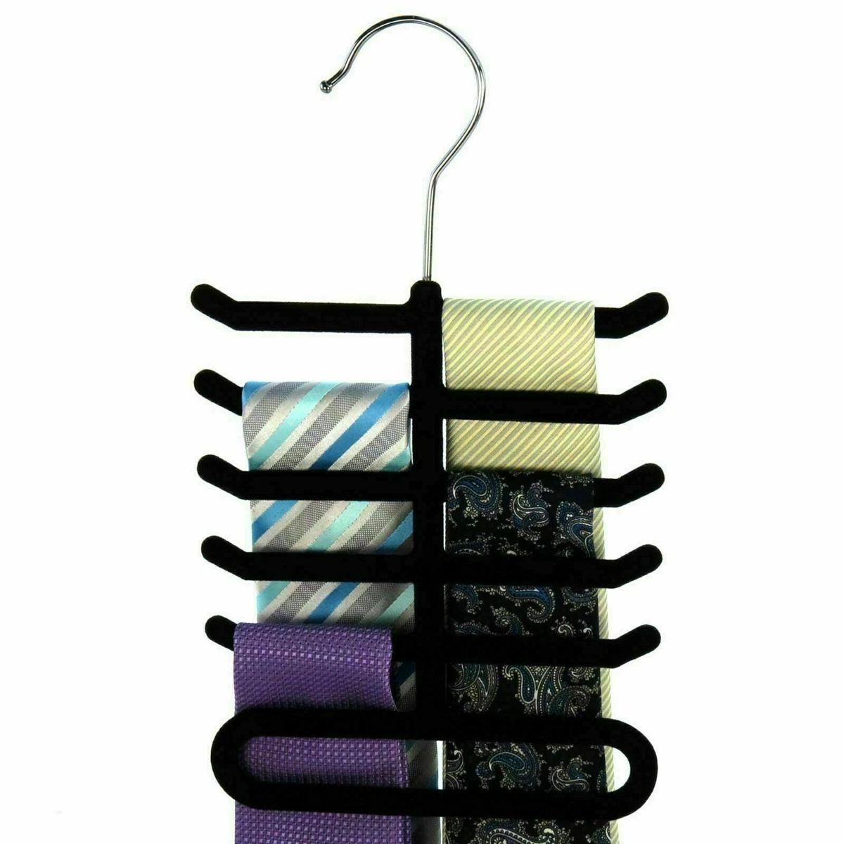 1pc Fishbone Necktie Tie Belt Hanger Rack Shawl Scarf Clip Home OrganizerB`j4 