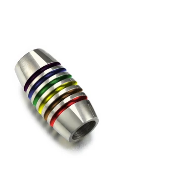 

Leather rope bracelet stainless steel jewelry accessories olive-shaped rainbow glue plastic magnet buckle