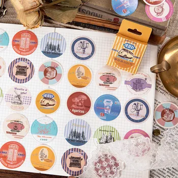 

45 Pcs/Box Retro Round Adhesive Stickers Label Seal Sticker Cute Stationery Stickers For DIY Decoration Diary Scrapbooking Album