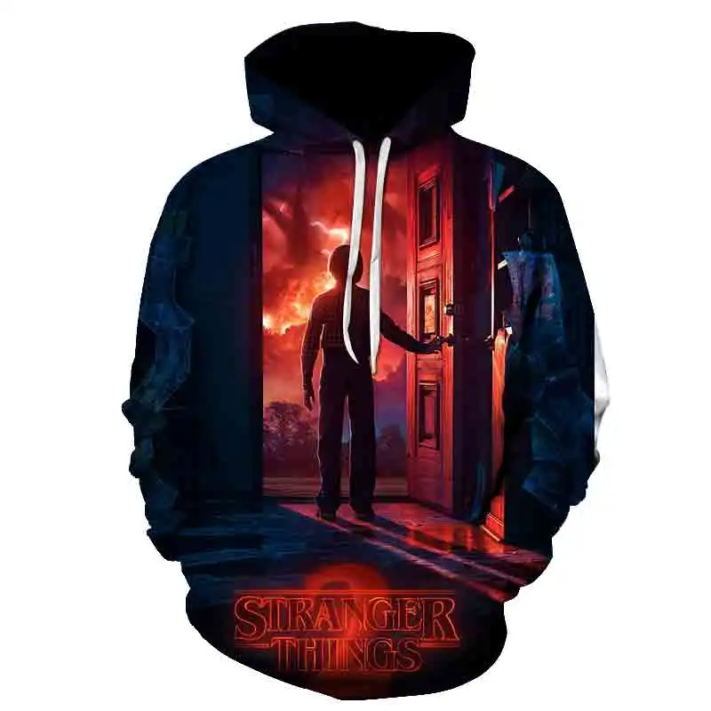 Stranger Thing s Новая мода 3D печатная белая мужская толстовка с капюшоном модная графическая Толстовка Повседневный Уличная пуловер хип хоп толстовки уличная одежда Stranger Thing - Цвет: Asian size 5200
